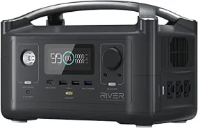 EF ECOFLOW RIVER 288Wh Portable Power Station,3 x 600W(Peak 1200W) AC Outlets & LED Flashlight, Fast Charging Silent Solar Generator (Solar Panel Optional) for Emergencies Home Outdoor Camping RV