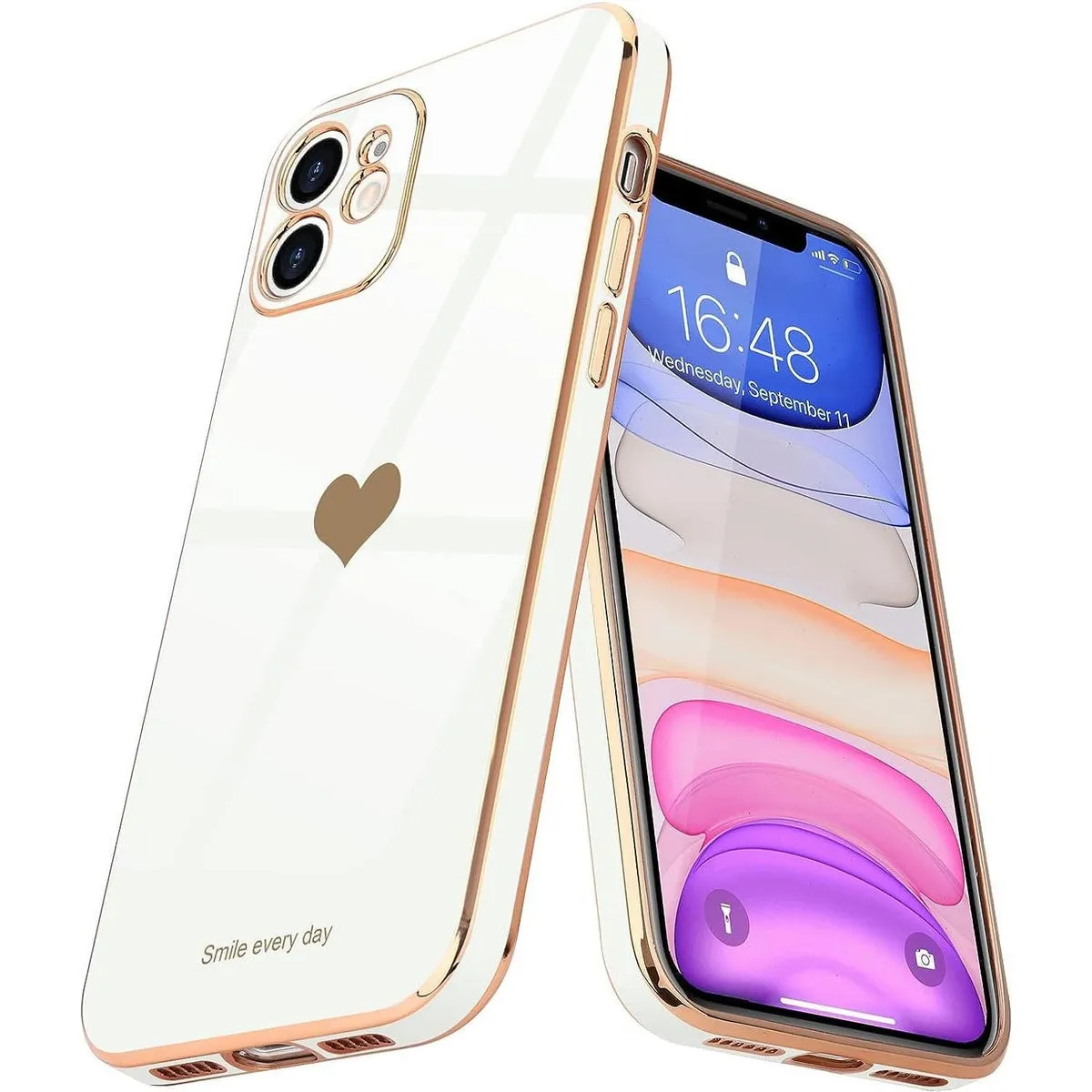 Entronix Apple iPhone 11 Case - [Smile Everyday] Luxury Heart,