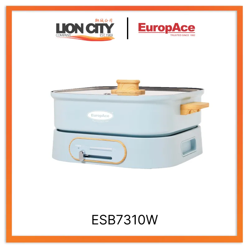 Europace ESB7310W 3L Retro Designed Steamboat With Grill And Takoyaki