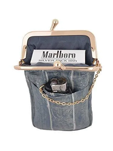 EW342/Waterproof Genuine Eel Skin Cigarette Case and Lighter Holder