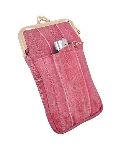 EW342/Waterproof Genuine Eel Skin Cigarette Case and Lighter Holder