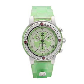 Faconnable Facomarine Diamond Bezel Green Rubber Strap 42mm Quartz (Preowned)(Sold As Is)