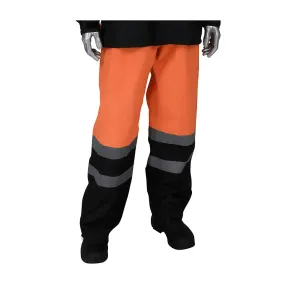 Falcon 353-1202OR-2X/3X ANSI Class E Value All Purpose Waterproof Pants with Black Bottoms