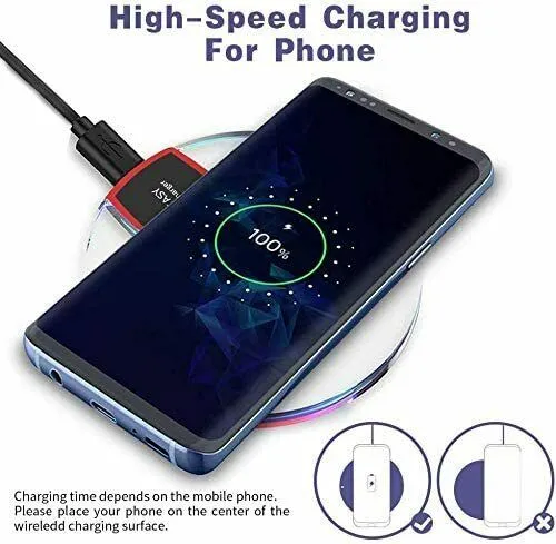 Fantasy Qi Fast Charging Crystal Charging Pad For iPhone 8 8Plus X XS XR XS Max (Black)