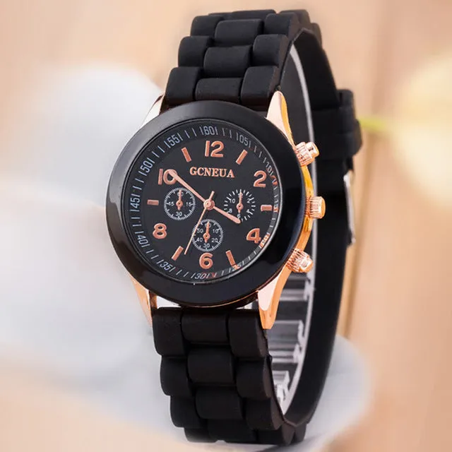 Fashion 16 color quartz women watches Lover's Watch classic style simple casual Silica gel strap wristwatches men women's clock