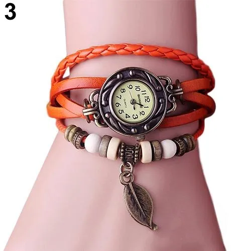 Faux Leather Bracelet Quartz Wrist Watch