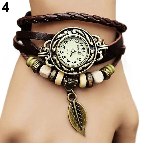 Faux Leather Bracelet Quartz Wrist Watch