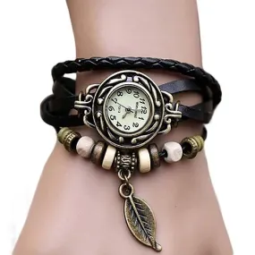 Faux Leather Bracelet Quartz Wrist Watch