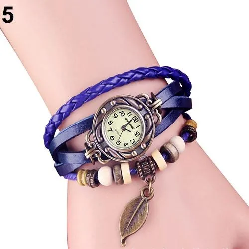 Faux Leather Bracelet Quartz Wrist Watch