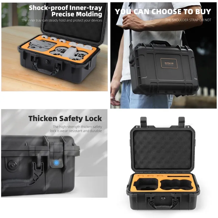 For DJI Neo Sunnylife Safety Carrying Case Waterproof Shock-proof Hard Travel Case (Black)