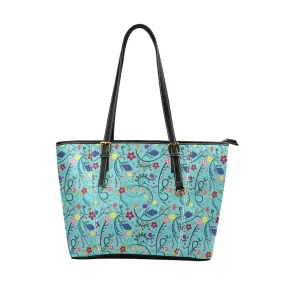 Fresh Fleur Sky Leather Tote Bag/Large