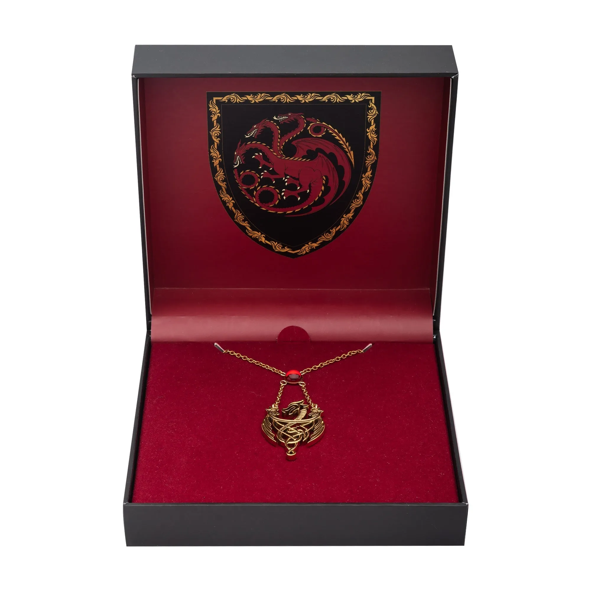 Game Of Thrones: House Of The Dragon 3 Dragon Pendant With Gem Necklace