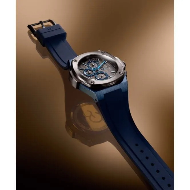 Gents Coussin Shape Blue Gun-Metal Watch Y99004G5MF