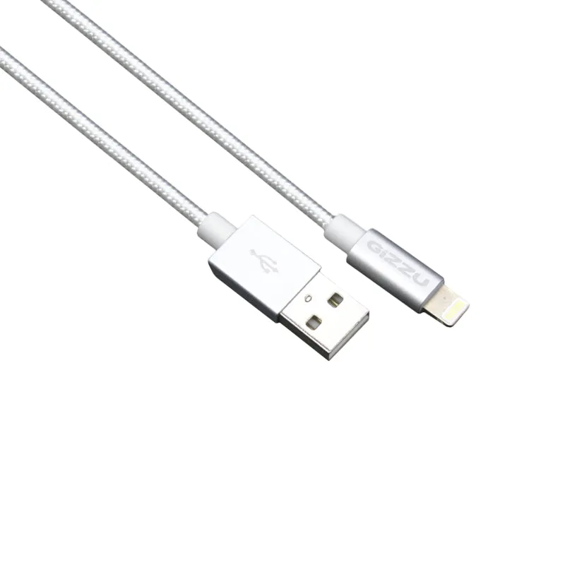 Gizzu Lightning 1.2M Braided Cable White