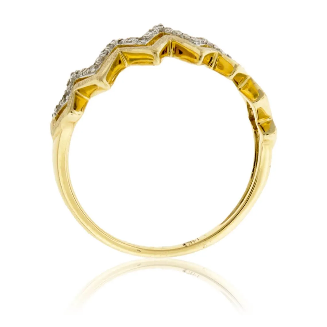 Gold Mountain Zig Zag Diamond Fashion Ring