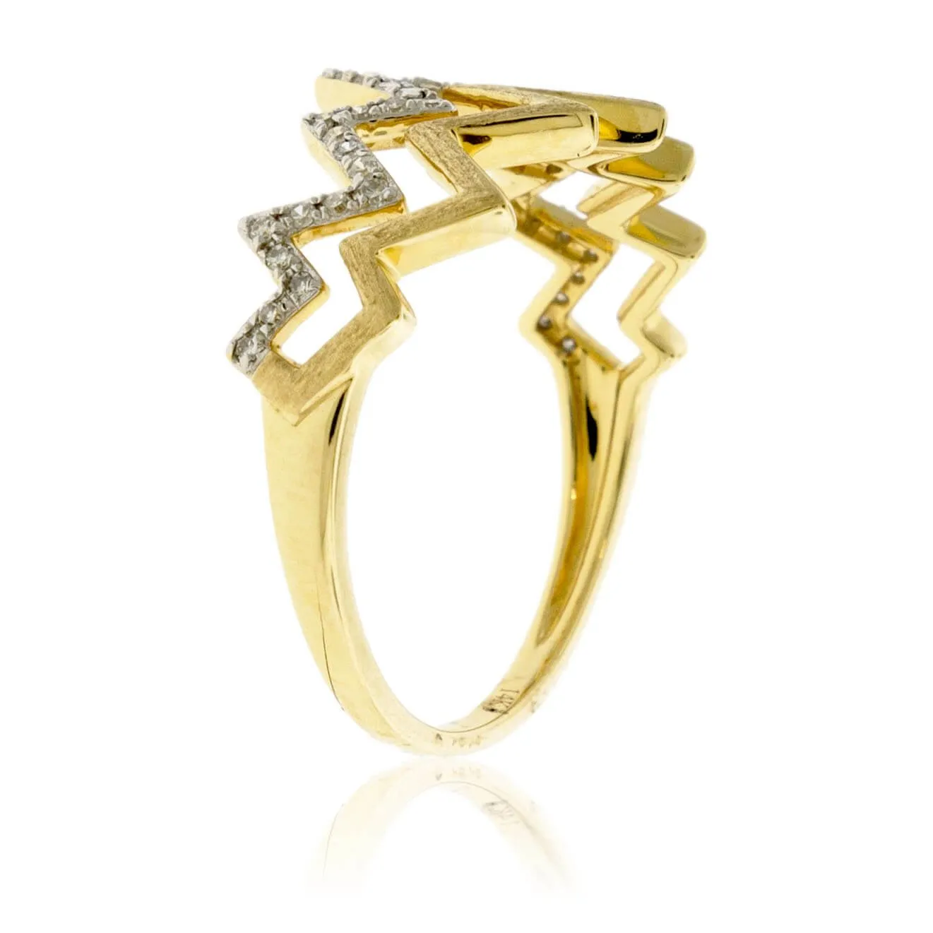 Gold Mountain Zig Zag Diamond Fashion Ring