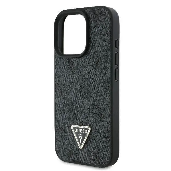 Guess Leather Metal Logo Strass Crossbody Case for iPhone 16 Pro 6.3" Black - GUHCP16LP4TDSCPK