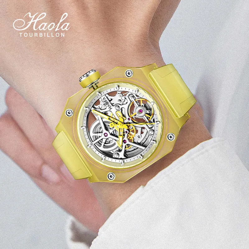 HAOFA 2208 Color Crystal Automatic Watch Power 72 Hours