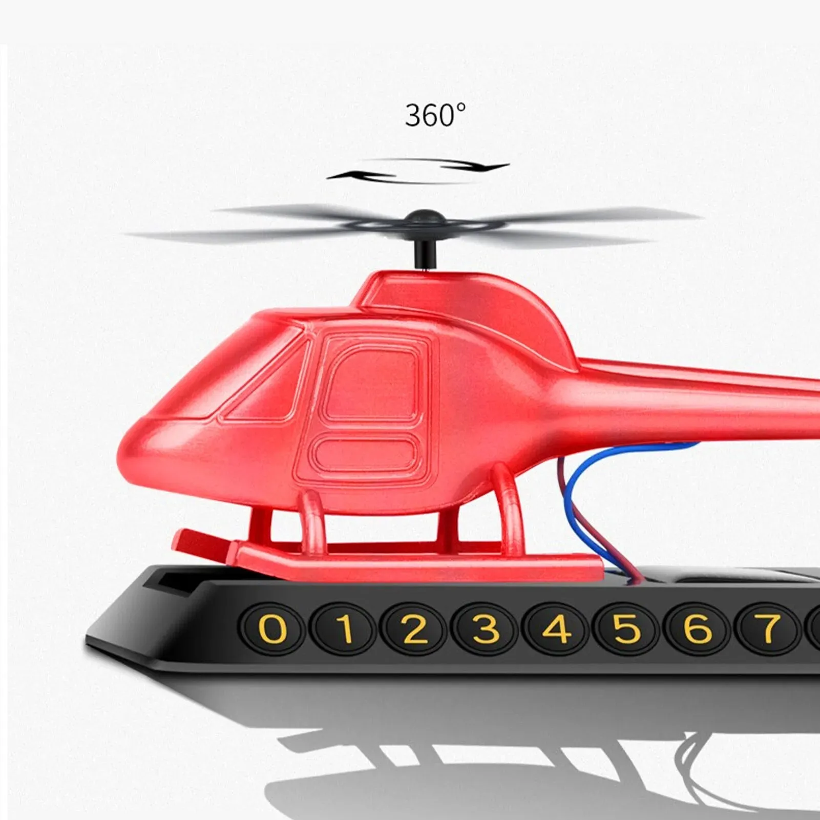 Helicopter Solar-Powered Car Air Freshener Parking Number Plate