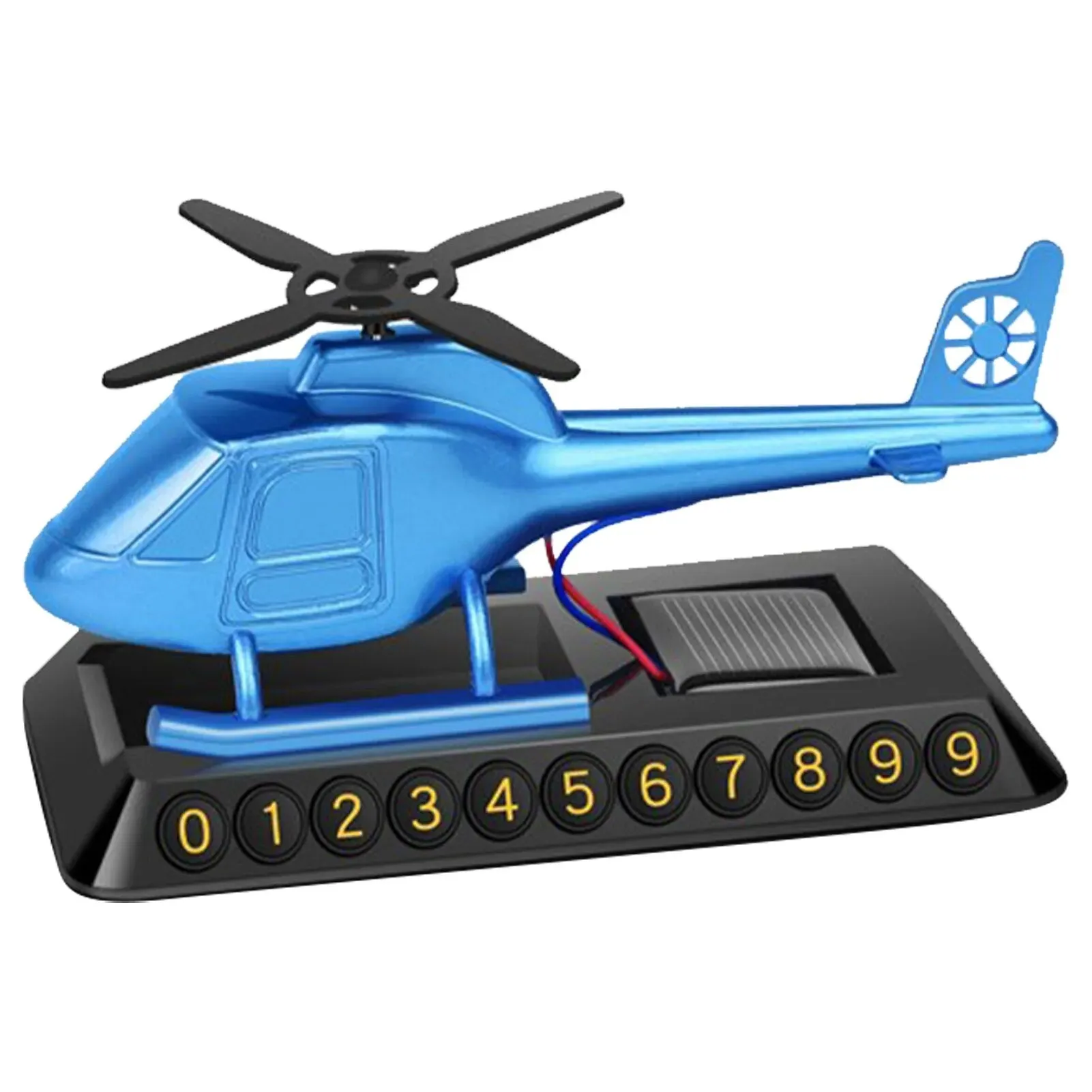 Helicopter Solar-Powered Car Air Freshener Parking Number Plate