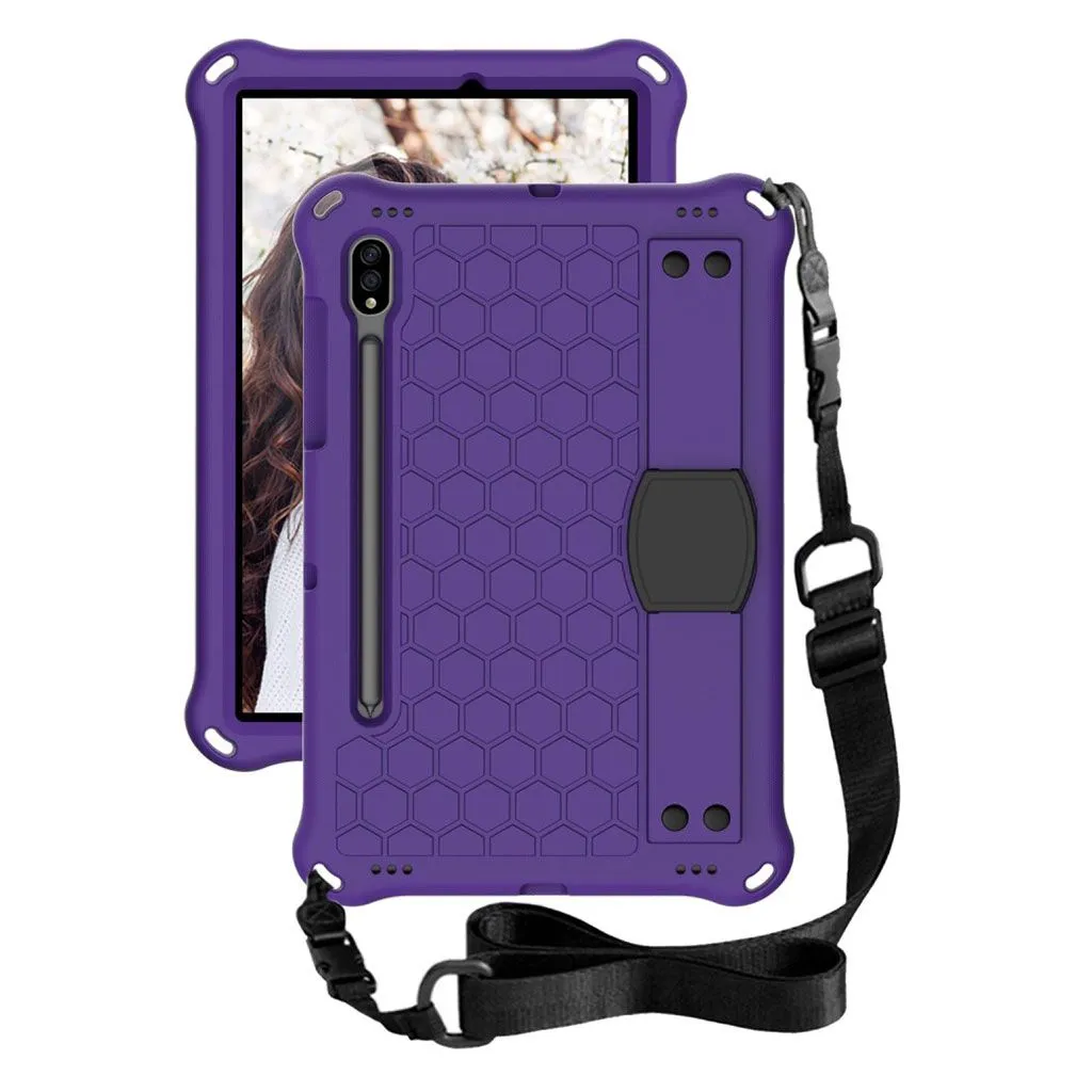 Honeycom pattern EVA combo case for Samsung Galaxy Tab S7 - Purple / Black