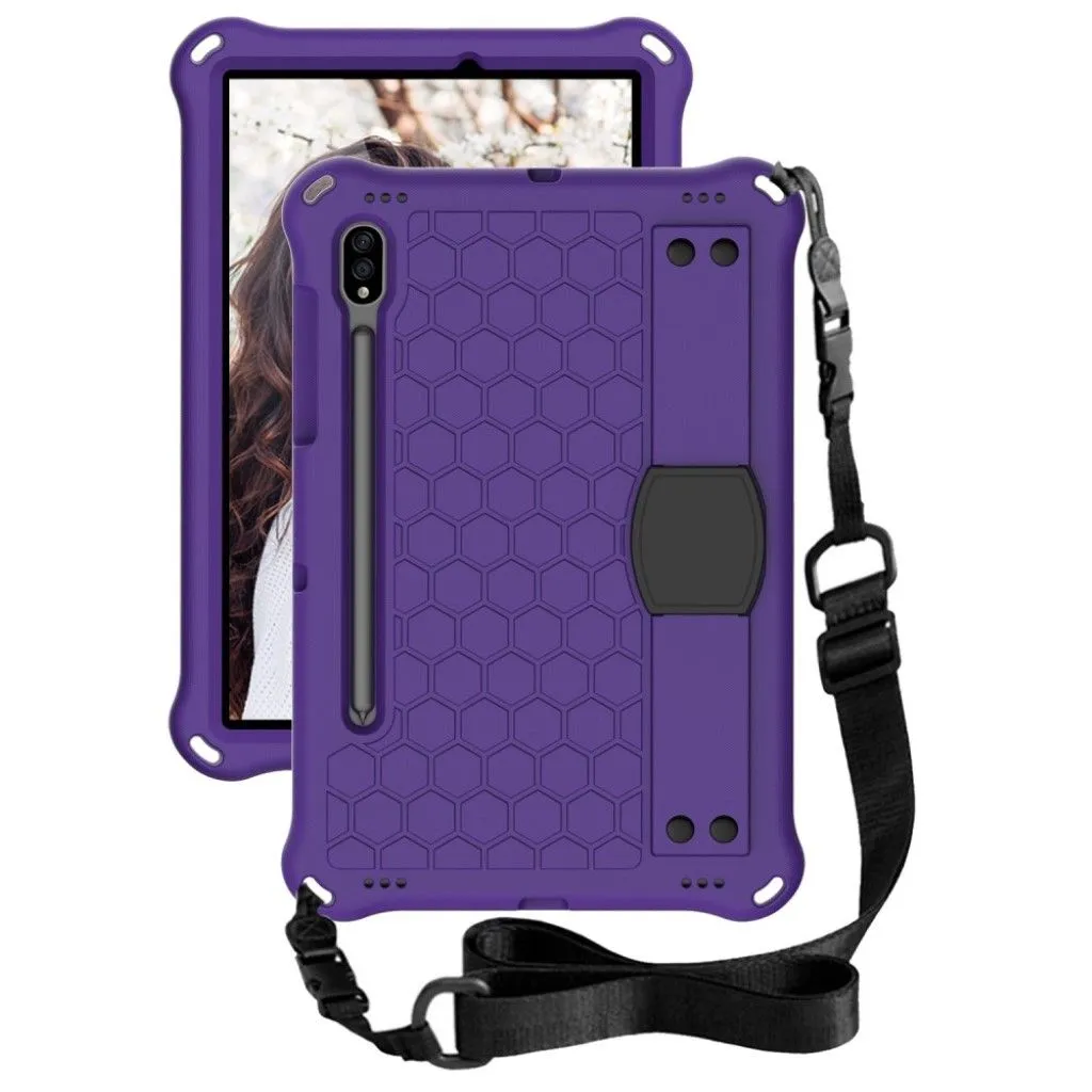 Honeycom pattern EVA combo case for Samsung Galaxy Tab S7 - Purple / Black