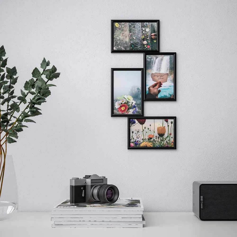 IKEA Yllevad 4 Photo Collage Frame for 4 x 6 Inch Pictures, Black