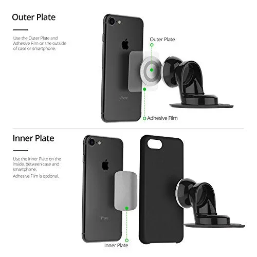 iOttie iTap Magnetic Dashboard Premium Car Mount Holder for iPhone X 8/8s 7 7 Plus 6s Plus 6s 6 SE Samsung Galaxy S9 Plus S9 Plus S8 Edge S7 S6 Note 8 5