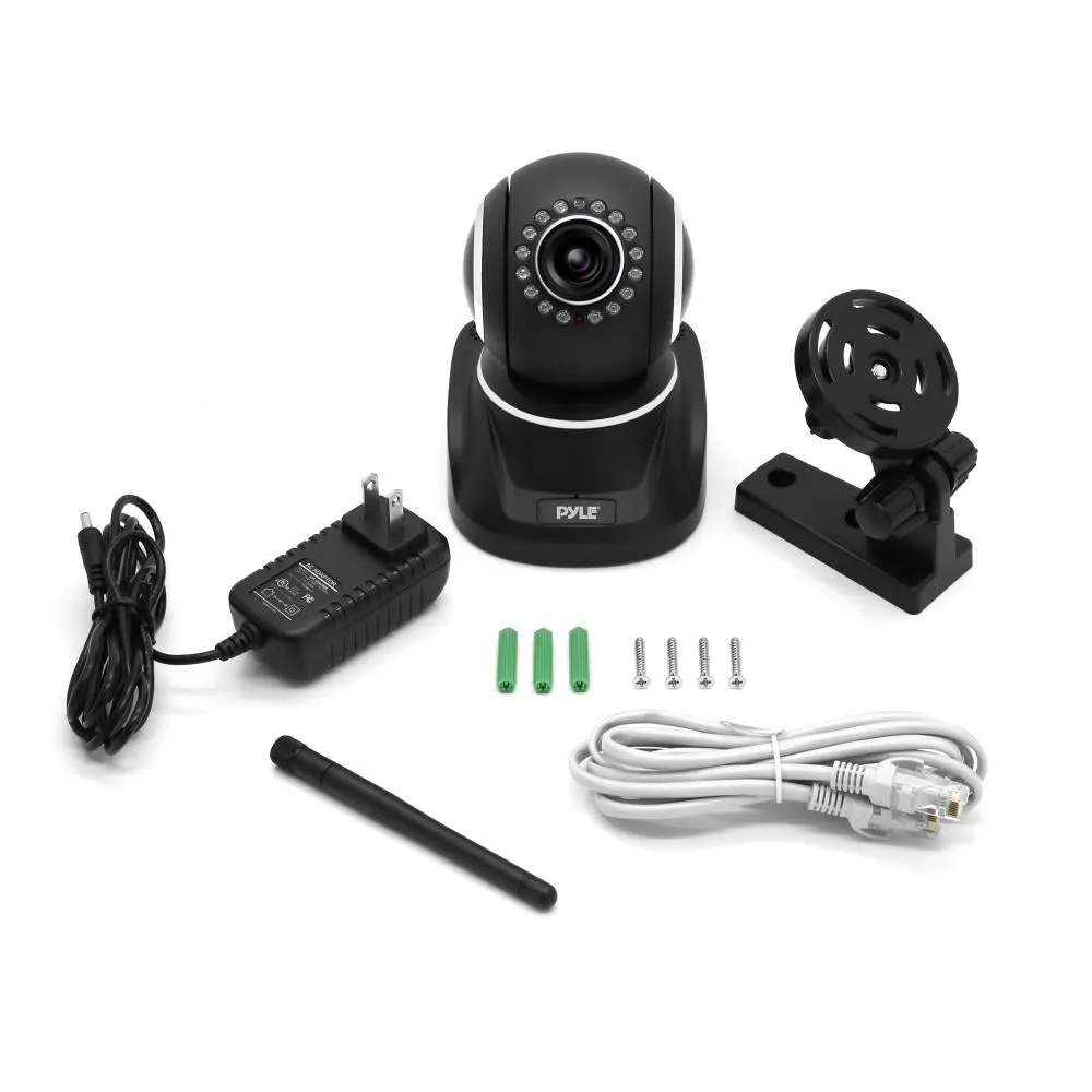 Ip Camera Surveillance Security Monitor With Wi-Fi, H.264 Video, P2P Network, Image Capture, Video Recording, Built-In Microphone And Speaker For 2-Way Communication, Built-In Web Server, Software Included, Downloadable App