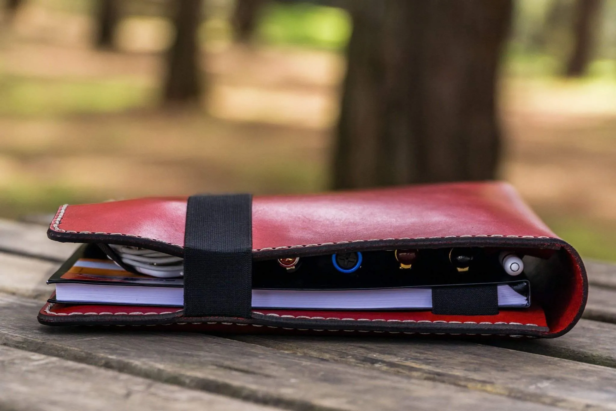 iPad Pro 12.9 & Letter/A4 Size Leather Padfolio - Red