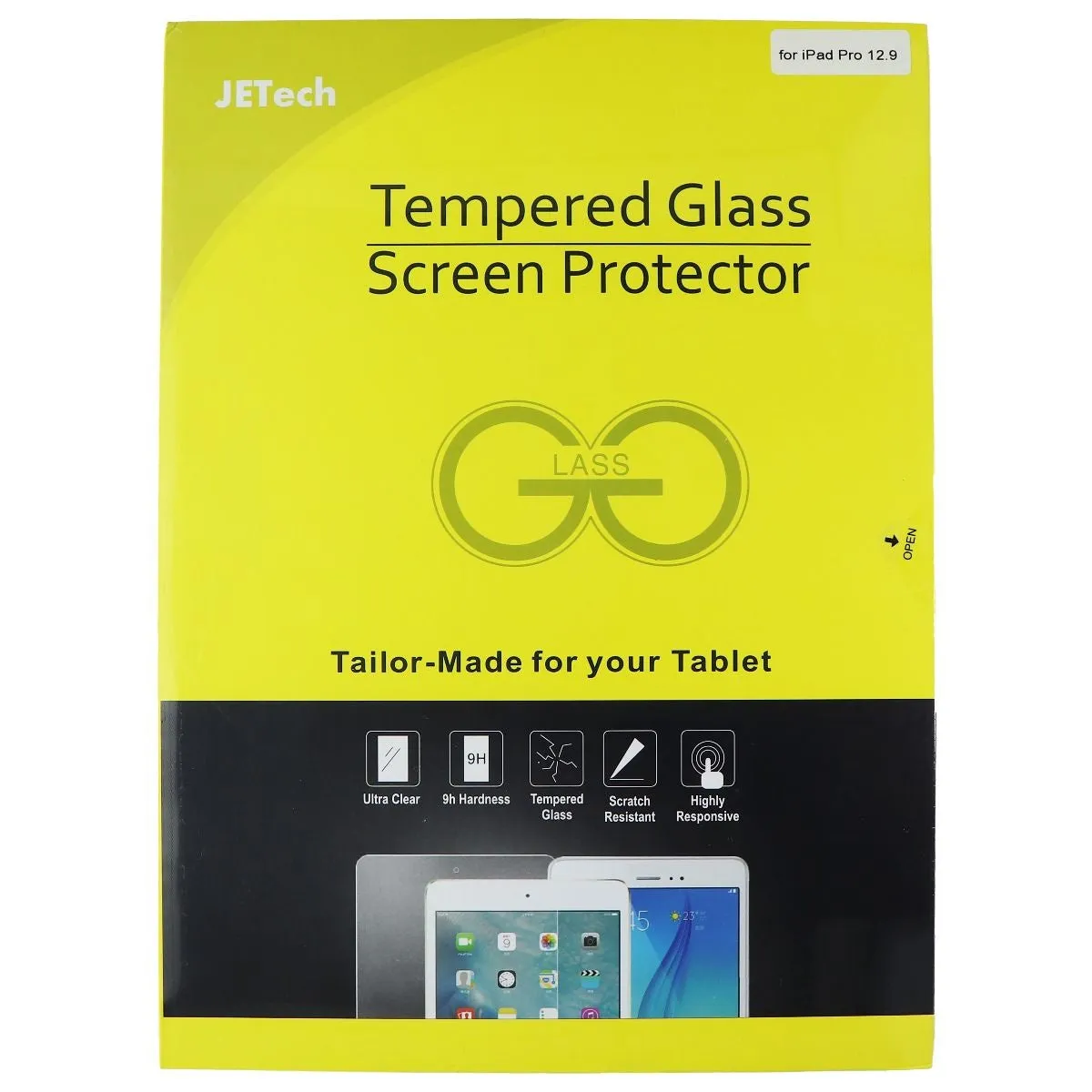 JETech Tempered Glass Screen Protector for Apple iPad Pro 12.9 - Clear