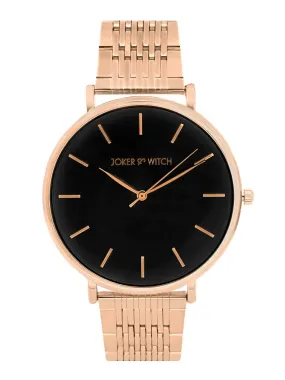 Joker & Witch Signature Black Dial Rosegold Watch for Women