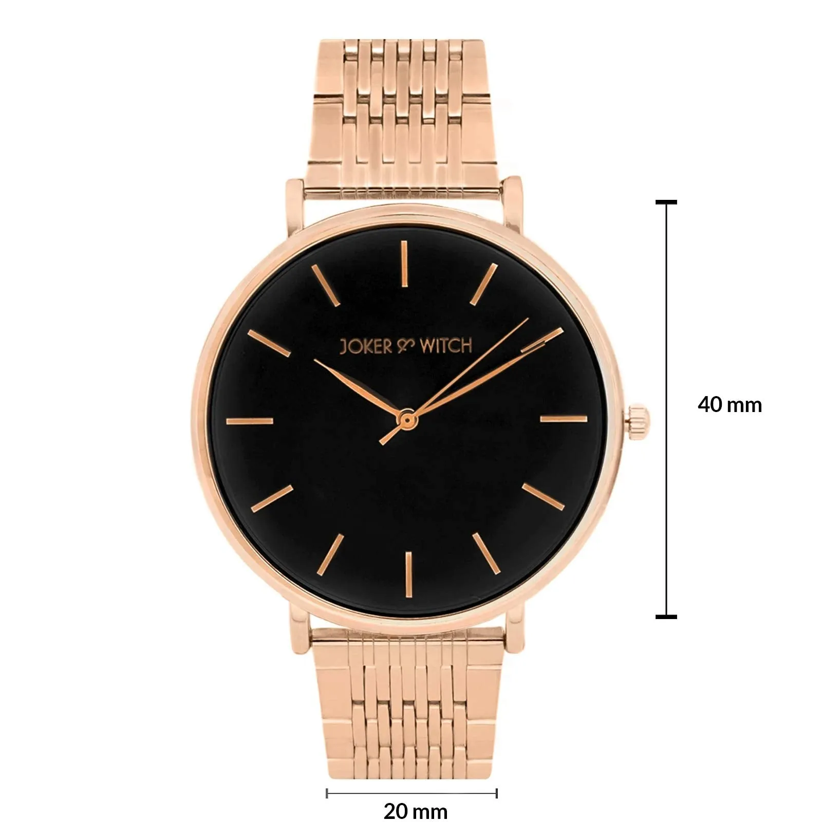 Joker & Witch Signature Black Dial Rosegold Watch for Women