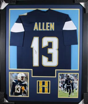 Keenan Allen framed autographed dark blue jersey