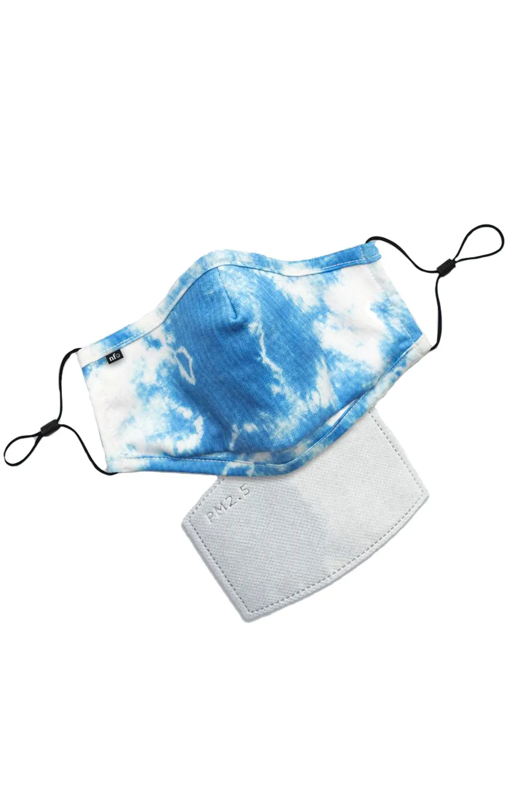 Kids Anti Bacterial Knit Face Mask - Blue Tie-Dye Print