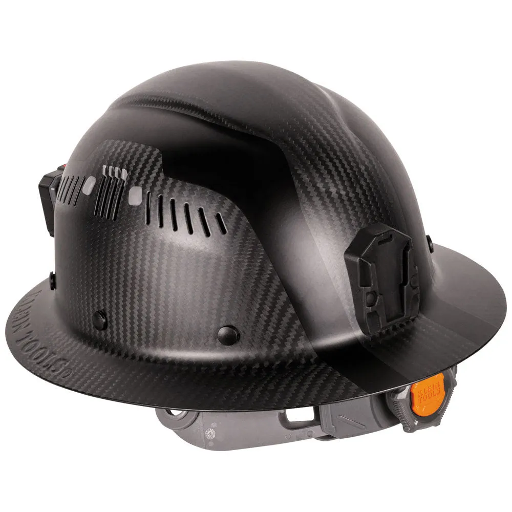 Klein 60512 Klein Carbon Fiber Full Brim Hard Hat with Headlamp, Titan