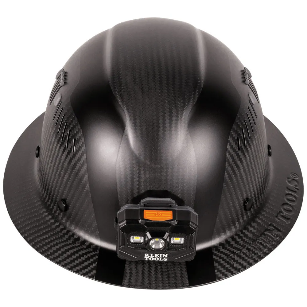 Klein 60512 Klein Carbon Fiber Full Brim Hard Hat with Headlamp, Titan