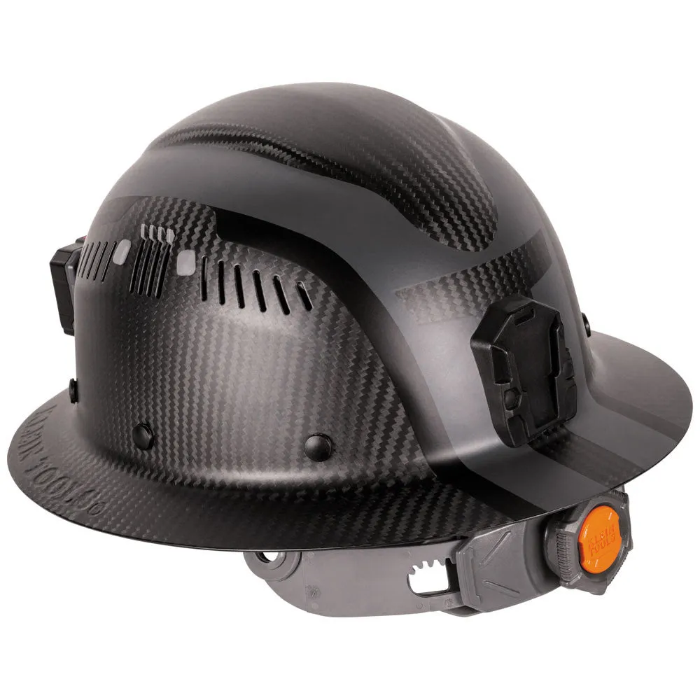 Klein 60514 Klein Carbon Fiber Full Brim Hard Hat with Headlamp, Spartan