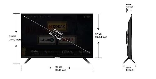 Kodak 108 cm (43 inches) 9XPRO Series Full HD Certified Android LED TV 439X5081 (Black)