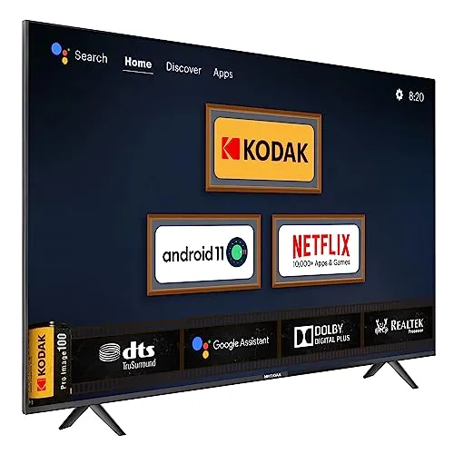 Kodak 108 cm (43 inches) 9XPRO Series Full HD Certified Android LED TV 439X5081 (Black)