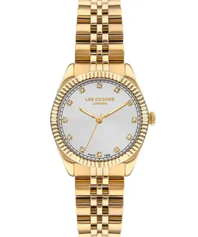 Lee Cooper  Women's Watch White Dial Gold Metal Strap, LC07681.130