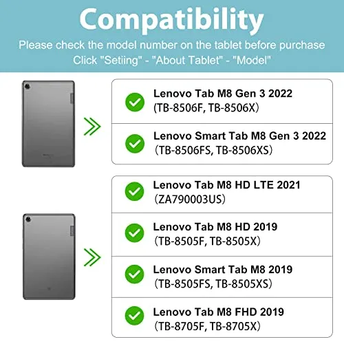 Lenovo Tab M8 FHD/ Smart Tab M8/ Tab M8 HD 2nd Gen/ Tab M8 HD LTE/ Smart Tab M8 3rd Gen/ Tab M8 3rd Gen Rugged Heavy Duty Case | ProCase