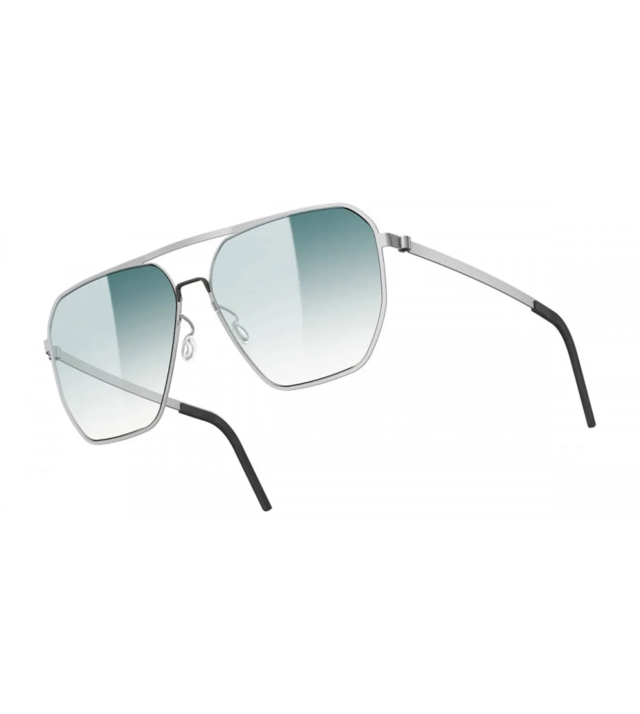 Lindberg Men's Blue Gradient Aviator Sunglasses