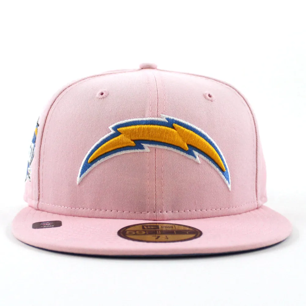 Los Angeles Chargers 50TH ANNIVERSARY 59Fifty New Era Fitted Hat (Pink Sky Blue Under Brim)