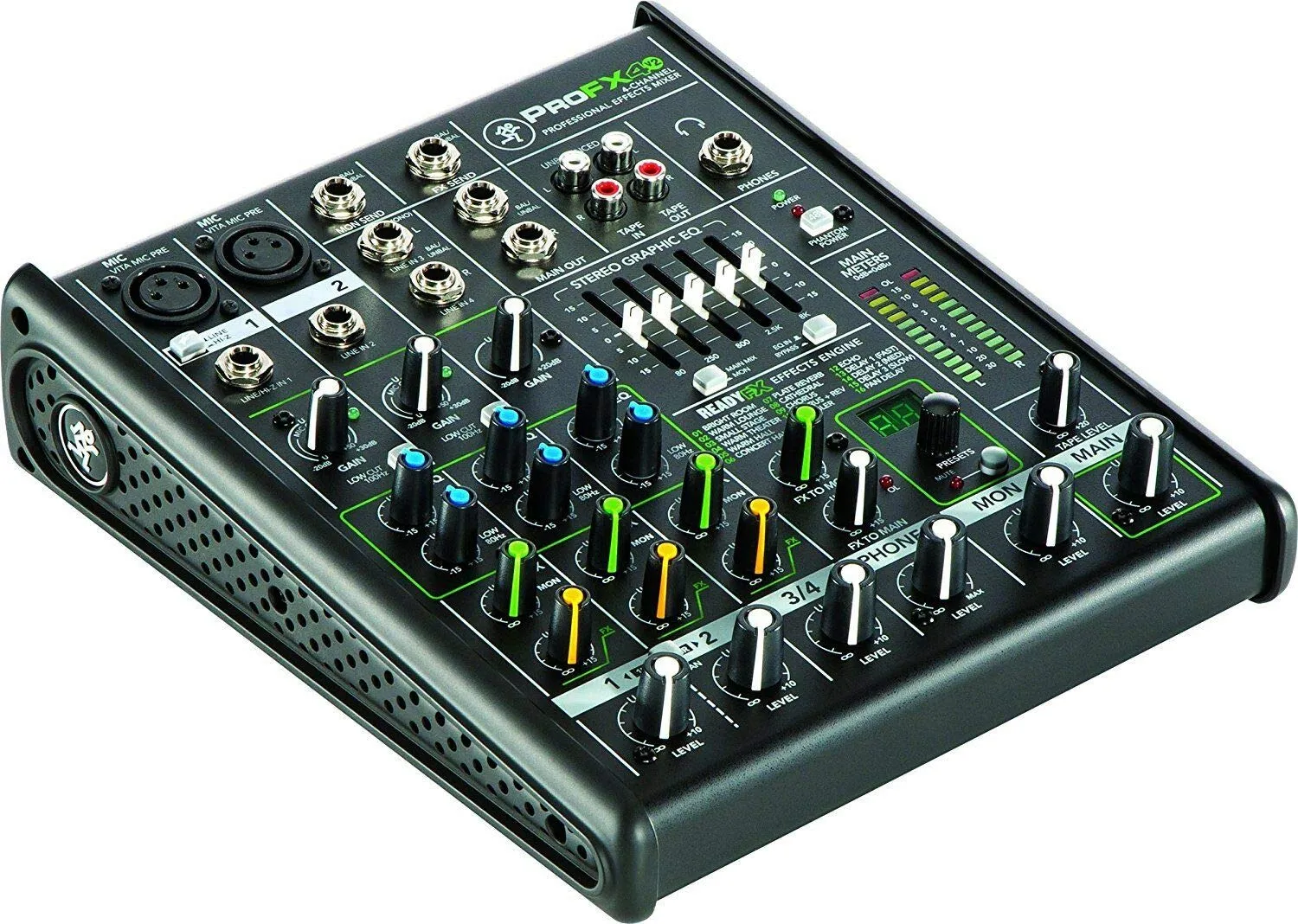 Mackie PROFX4v2 Pro 4 Channel Compact Mixer w Effects PROFX4 V2 with Bundle