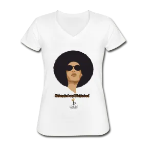 Melanated and Moisturized Women's V-Neck T-Shirt