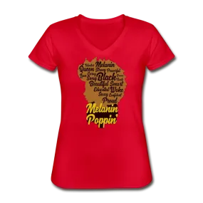 Melanin Poppin V-Neck T-Shirt