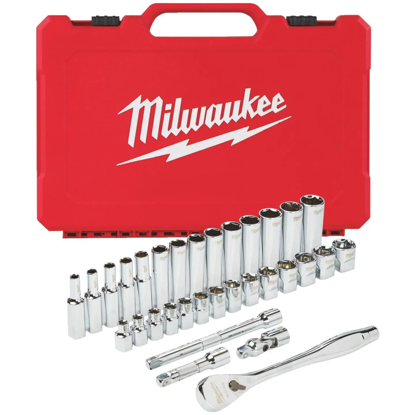 Milwaukee Metric 3/8 In. Drive 6-Point Ratchet & Socket Set (32-Piece)