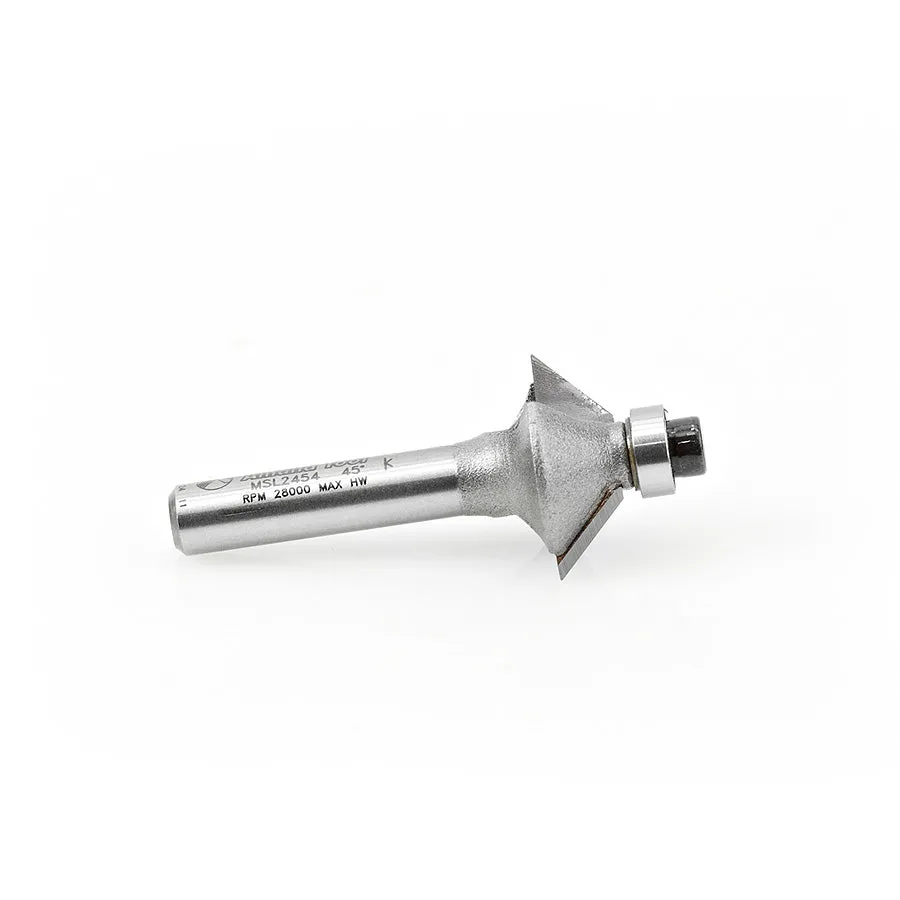 Miniature Chamfer Router Bit | 45 Degree x 25⁄32 Dia x 1⁄4 x 1⁄4" Shank | MSL2454 | 738685924549