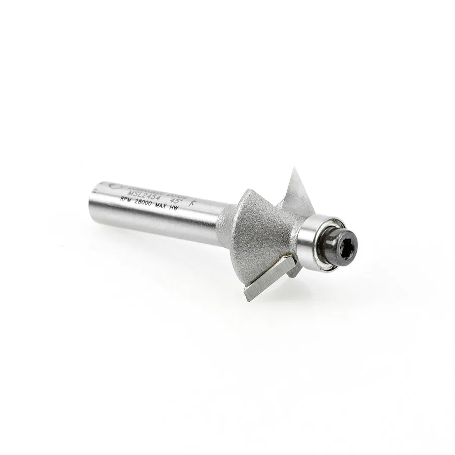 Miniature Chamfer Router Bit | 45 Degree x 25⁄32 Dia x 1⁄4 x 1⁄4" Shank | MSL2454 | 738685924549